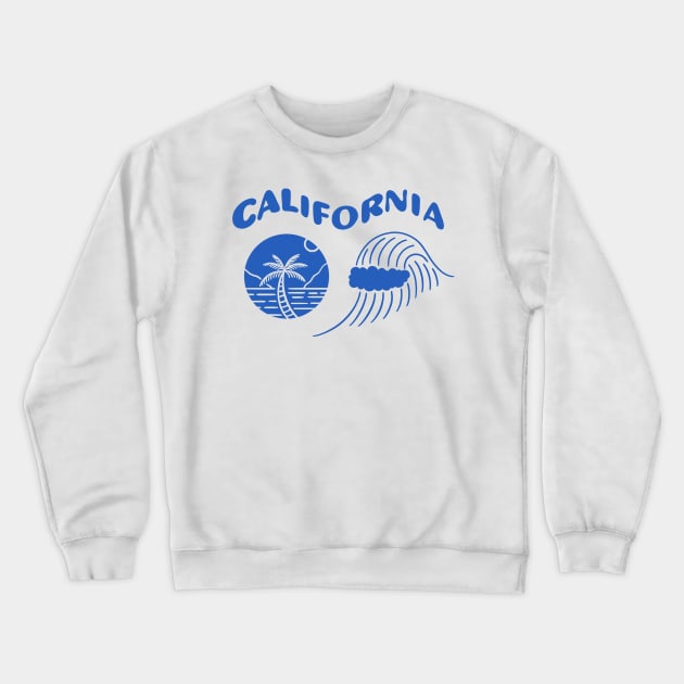 California Coast Retro 70s Beach Crewneck Sweatshirt by Trippycollage